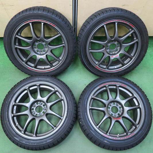 バリ溝！9.5分★86 BRZ プリウス 等 WORK EMOTION CR KAI 215/45R17 スタッドレス ヨコハマ アイスガード iG50 プラス ワーク エモーション PCD100/5H★5052201イス