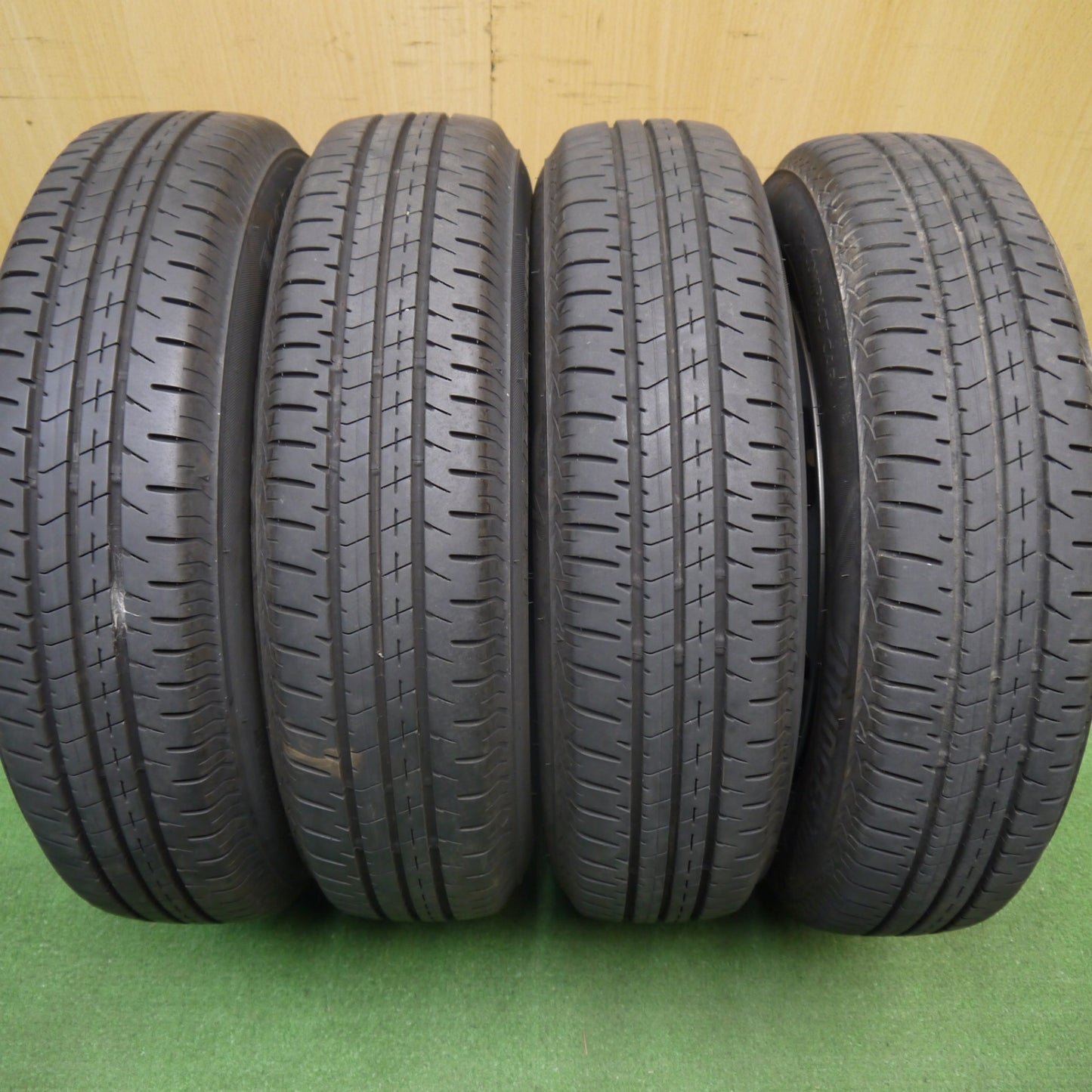 バリ溝！22年！9分★スズキ アルト 純正 スチール 145/80R13 ブリヂストン エコピア NH200C 13インチ PCD100/4H★6040702Hノ