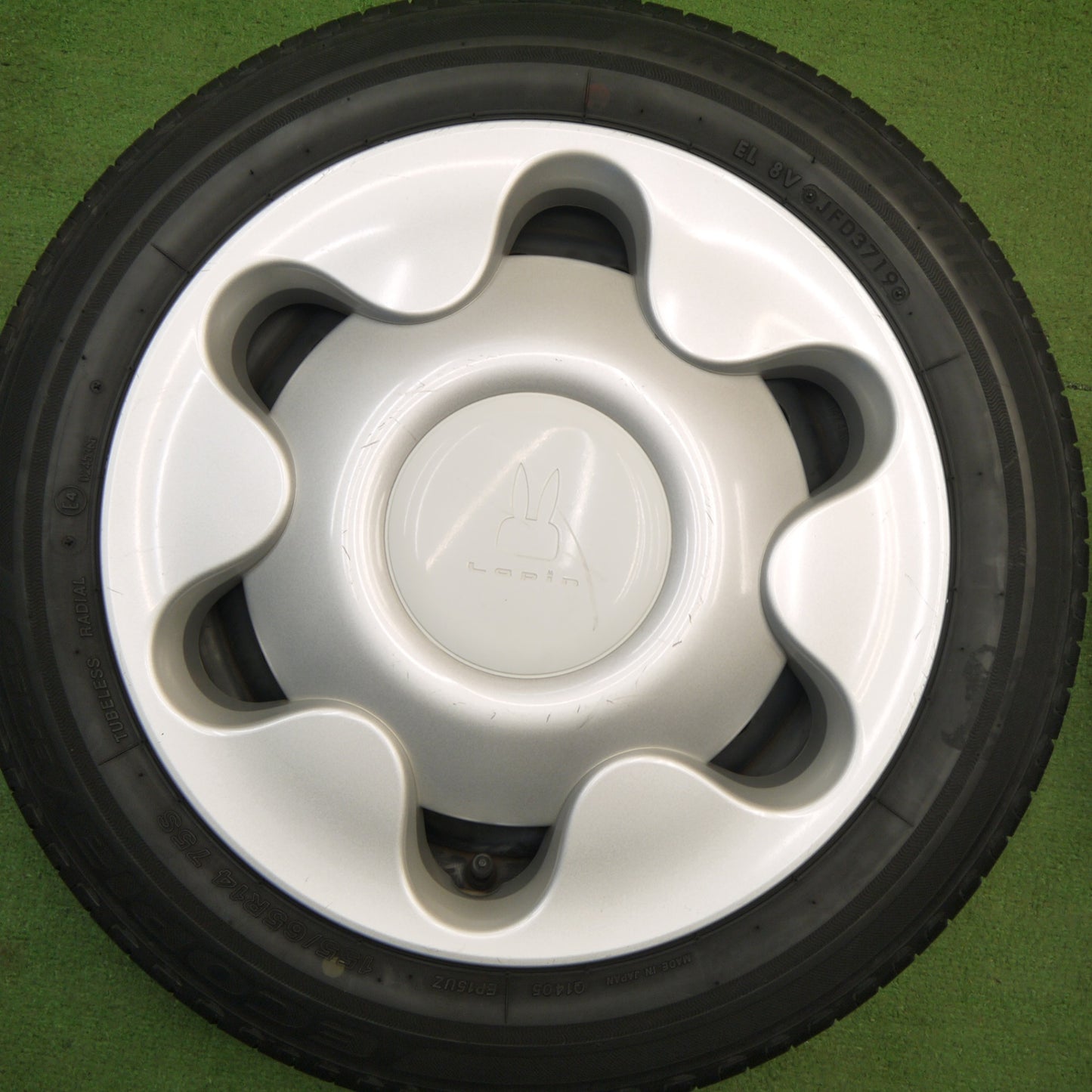 4本価格★スズキ ラパン 純正 スチール 155/65R14 ブリヂストン エコピア EP150 14インチ PCD100/4H★6040104Hノ