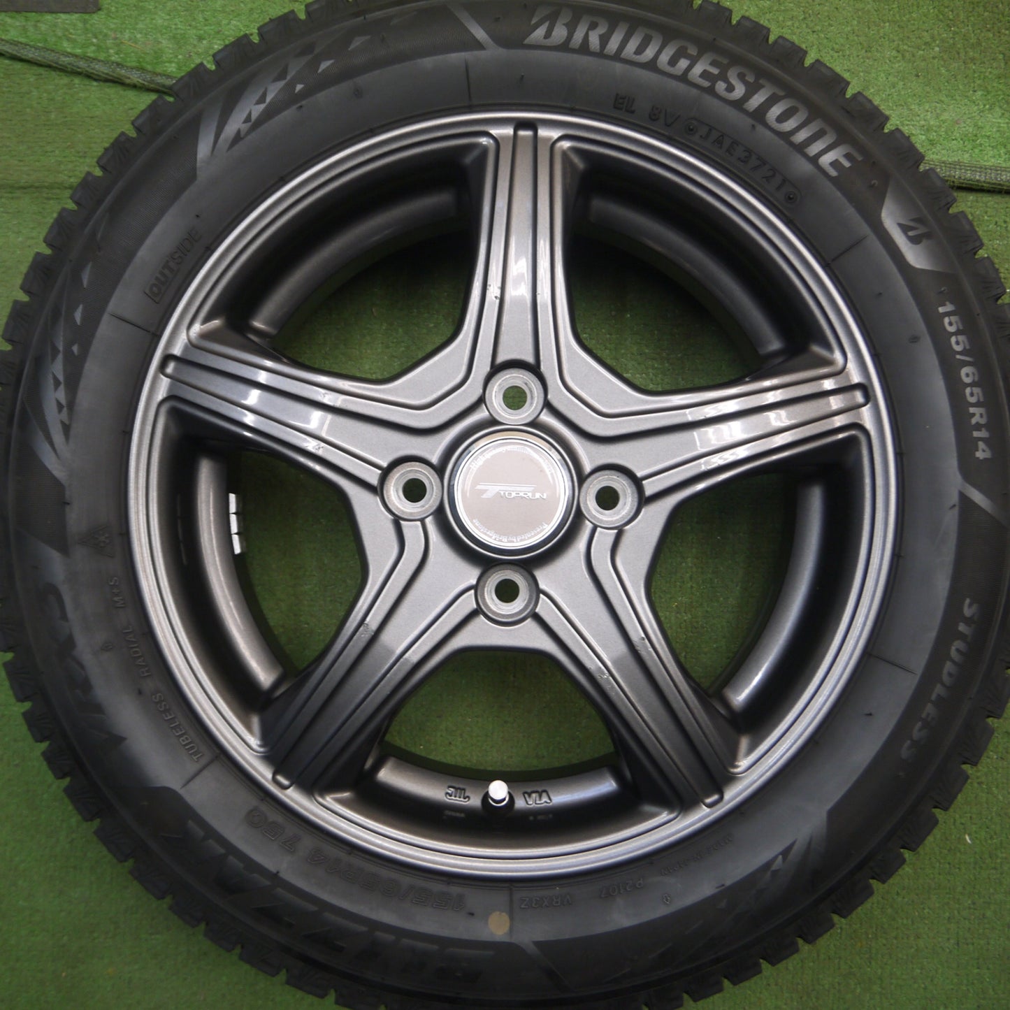 *送料無料* 4本価格！21年★スタッドレス 155/65R14 ブリヂストン ブリザック VRX3 TOPRUN トップラン 14インチ PCD100/4H★4060511Hス