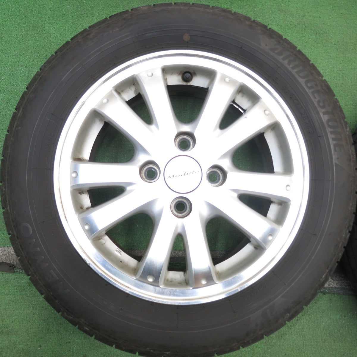 バリ溝！24年！9.5分◎ホンダ フィット 等 純正 Modulo 175/65R14 ブリヂストン NEWNO モデューロ ニューノ 14インチ PCD100/4H◎6081501AKノ
