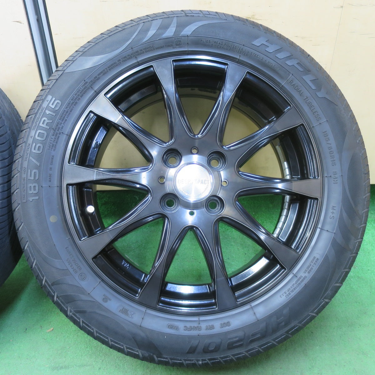 バリ溝！キレイ！8.5分★185/60R15 DEEP IMPACT WZ-8 ハイフライ HF201 ディープ インパクト 15インチ PCD100/4H★5062006イノ