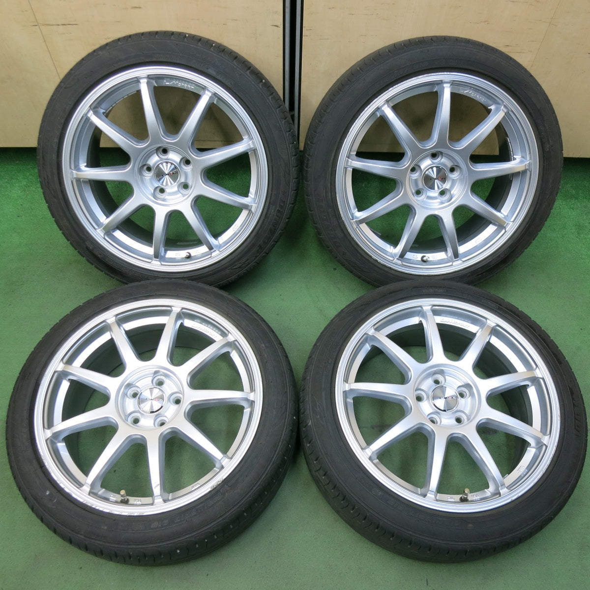 バリ溝！23年！9.5分★カローラ ツーリング 等 215/45R17 ダンロップ エナセーブ EC204 LM-QR 17インチ PCD100/5H★5050211SYノ