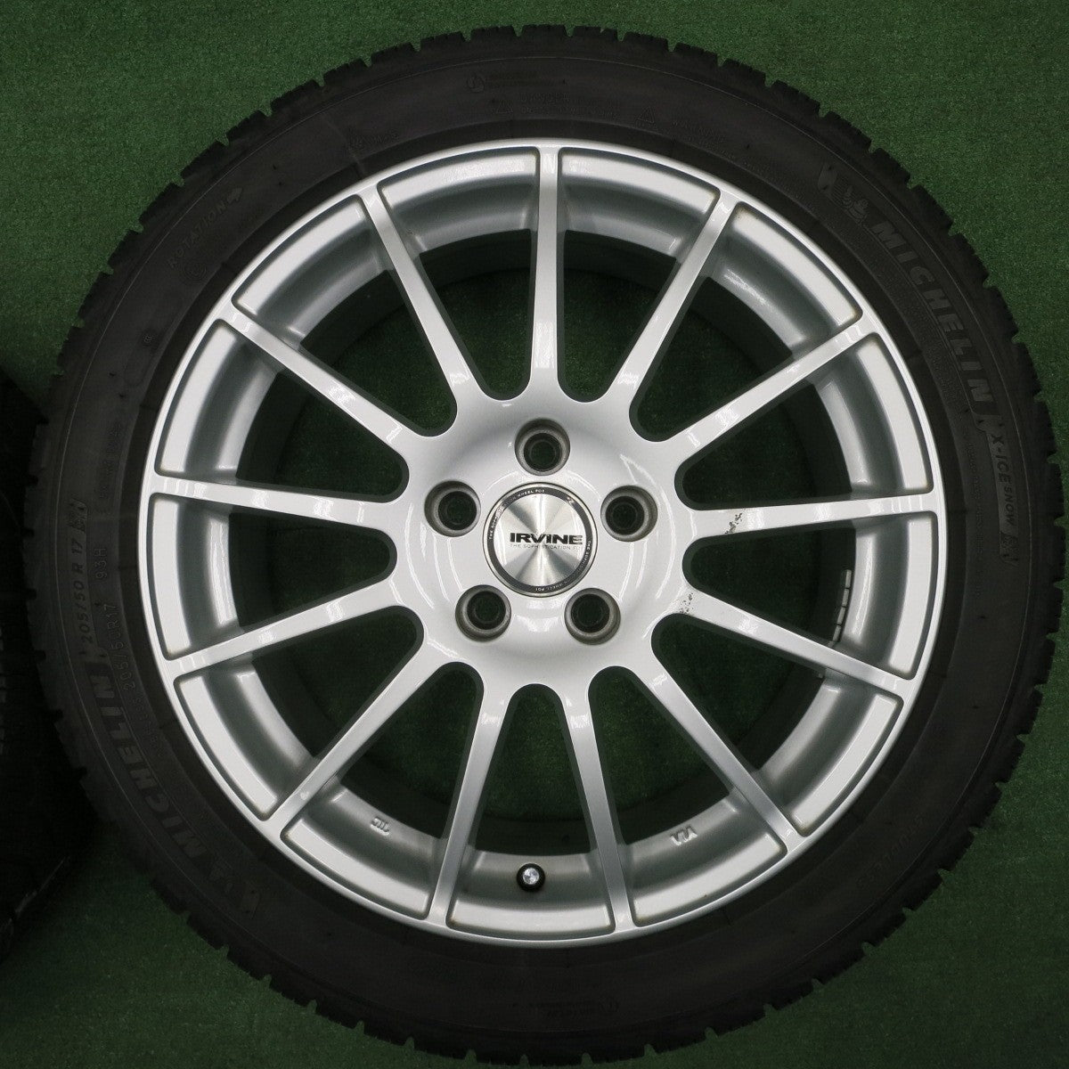 [送料無料] バリ溝！22年！9分★ボルボ 等 IRVINE F01 205/50R17 スタッドレス ミシュラン X-ICE SNOW アーヴィン 17インチ PCD108/5H★4112205NJス