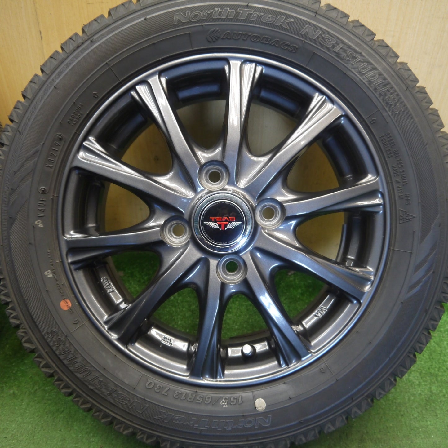 バリ溝！キレイ！9分★スタッドレス 155/65R13 オートバックス ノーストレック N3i TEAD テッド 13インチ PCD100/4H★6060101Hス