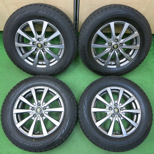 *送料無料* バリ溝！キレイ！8.5分★プリウス等 195/65R15 スタッドレス ブリヂストン ブリザック VRX MANARAY SPORT 15インチ PCD100/5H★4050102イス