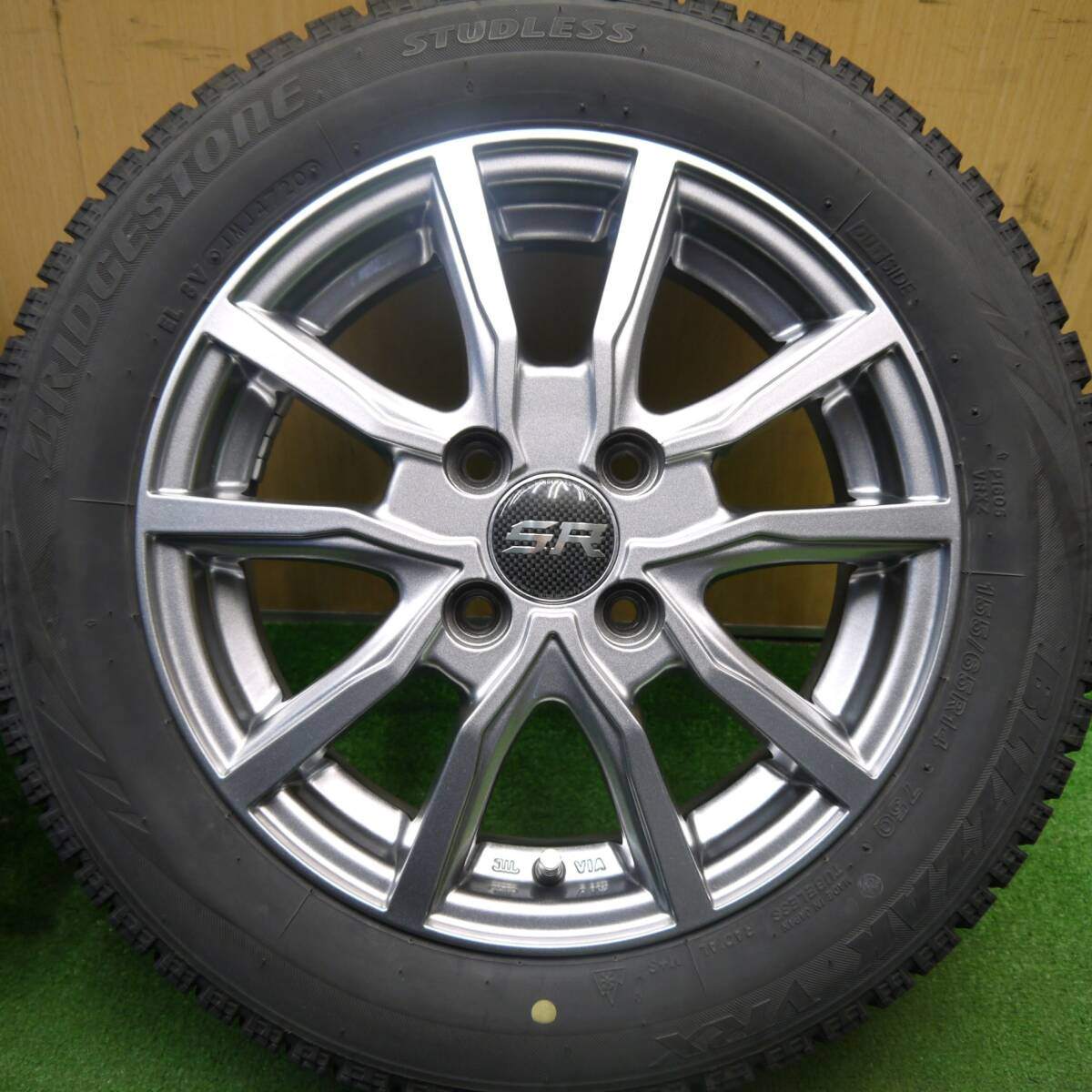 バリ溝！キレイ！8.5分★スタッドレス 155/65R14 ブリヂストン ブリザック VRX STRANGER ストレンジャー 14インチ PCD100/4H★5032804Hス