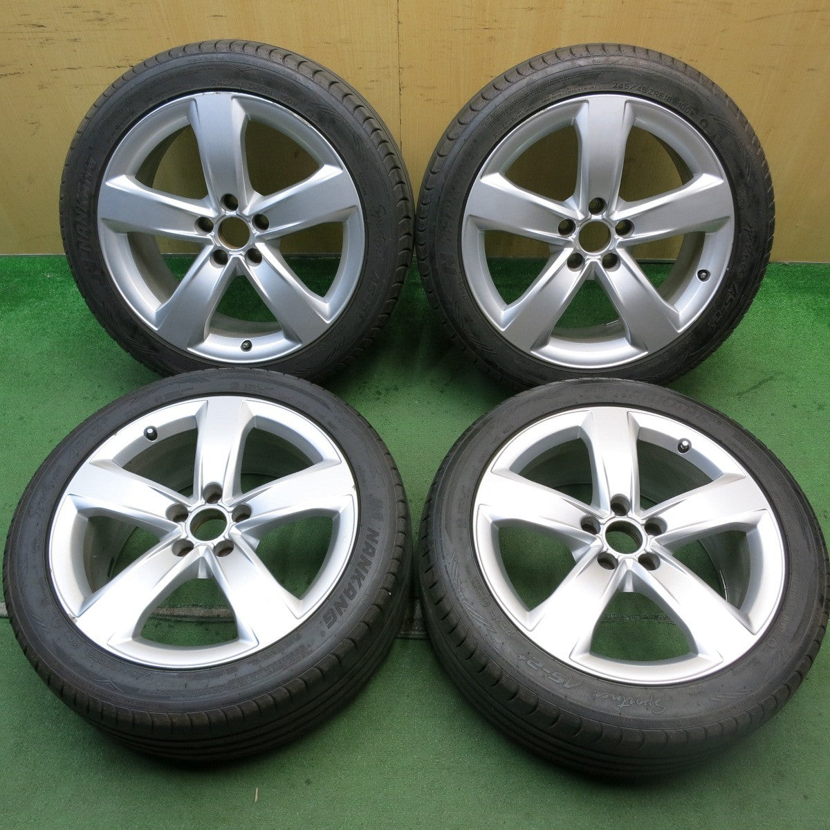バリ溝！8.5分★アウディ A4 A5 A6 等 純正 245/45R18 ナンカン Sportnet AS-2+ 18インチ PCD112/5H★5080801HAノ