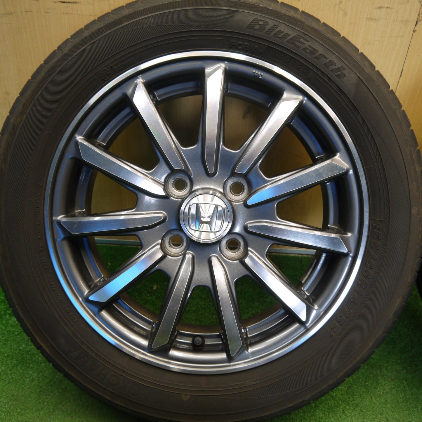 4本価格★ホンダ N-WGN 純正 155/65R14 ヨコハマ ブルーアース AE01 14インチ Nワゴン NWGN PCD100/4H★6042005Hノ