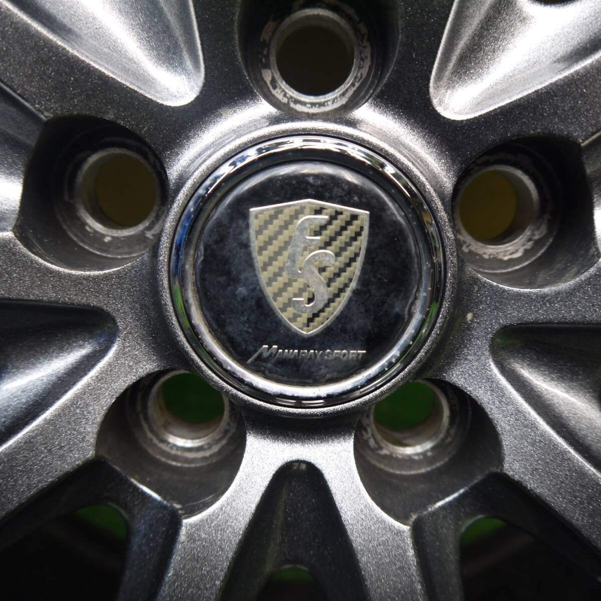 バリ溝！21年！キレイ！9.5分★プリウス 等 195/65R15 スタッドレス ダンロップ ウインターマックス WM02 MANARAY SPORT マナレイスポーツ 15インチ PCD100/5H★5040408Hス