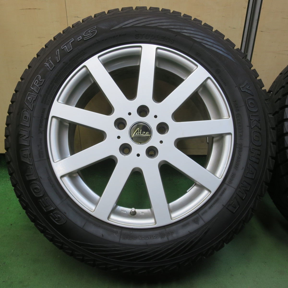 バリ溝！9.5分★スタッドレス 225/65R17 ヨコハマ ジオランダー i/T-S ALZE 社外 アルミ 17インチ PCD114.3/5H★6042104イス