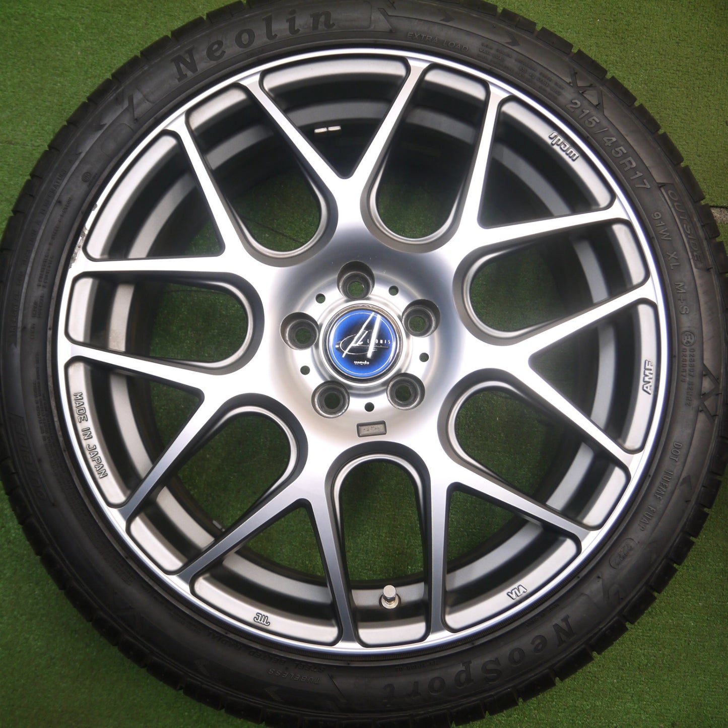 [送料無料] バリ溝！22年！8.5分★86 BRZ 等 LEONIS NAVIA06 215/45R17 ネオリン ネオスポーツ レオニス ナヴィア06 17インチ PCD100/5H★5030302Hノ