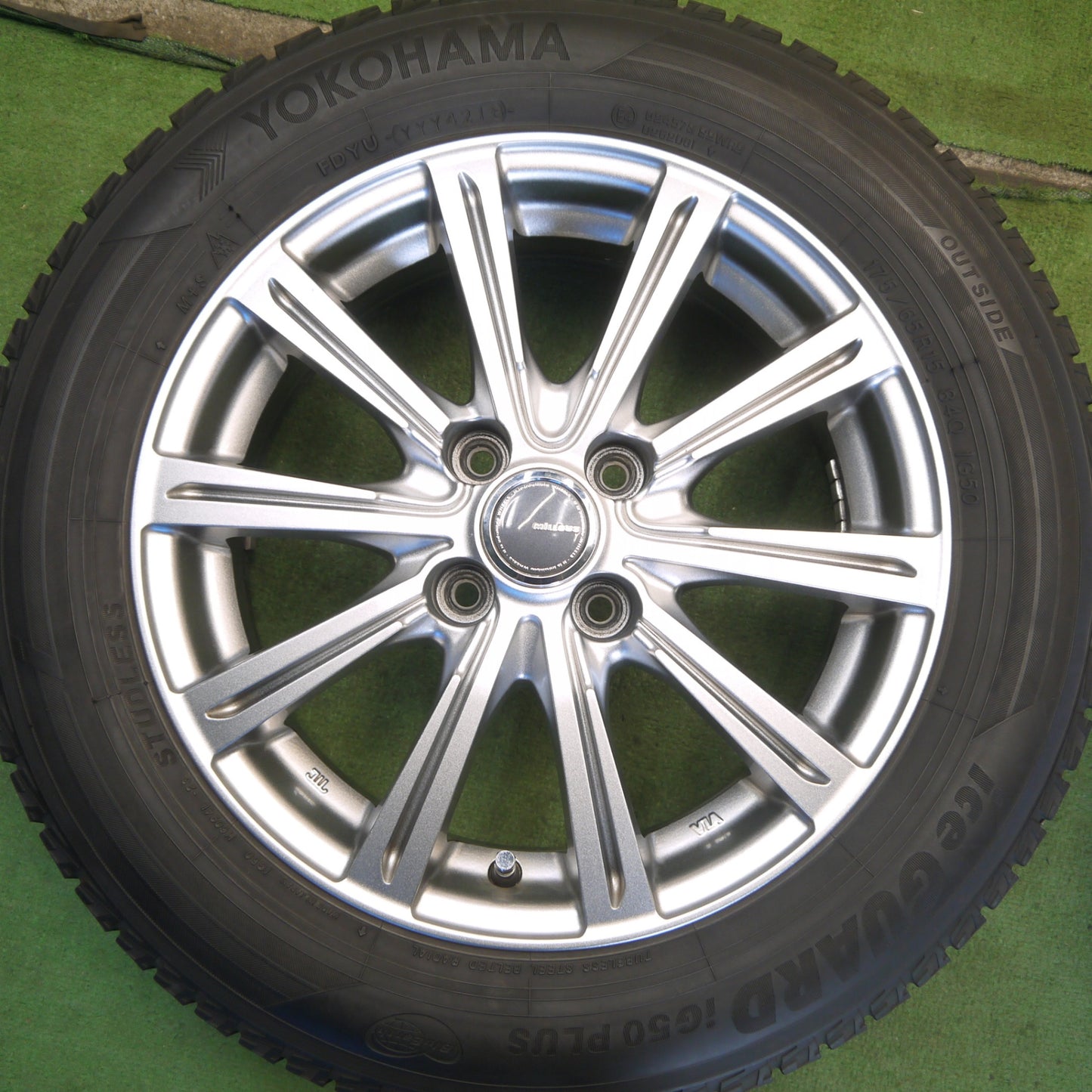 キレイ◎スタッドレス 175/65R15 ヨコハマ アイスガード iG50 プラス MILLOUS PS ミルアス 15インチ PCD100/4H◎6072202Hス