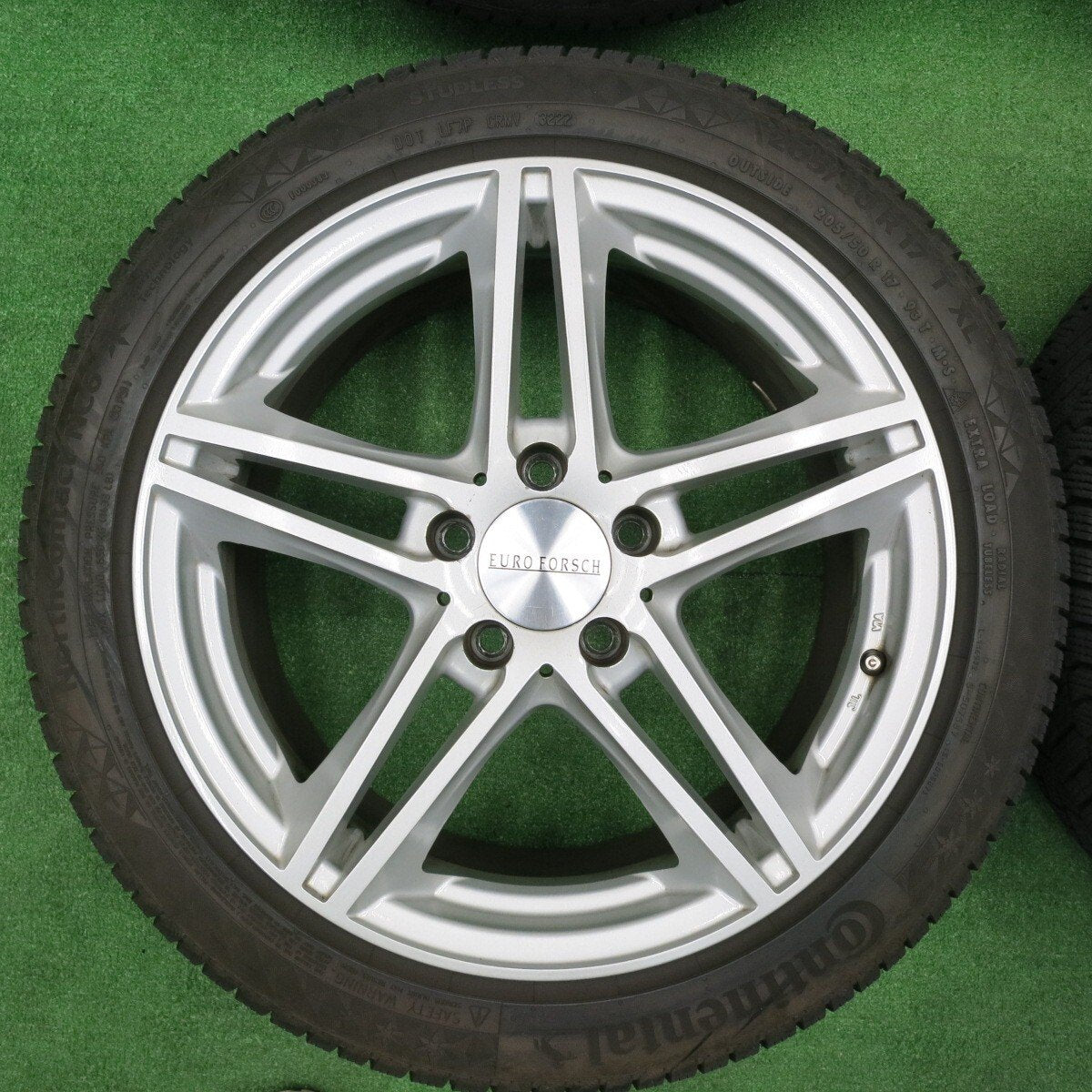 バリ溝！22年！9分★ベンツ等 EUROFORSCH 205/50R17 スタッドレス コンチネンタル ノースコンタクト NC6 ユーロフォルシュ PCD112/5H★4111904TNス