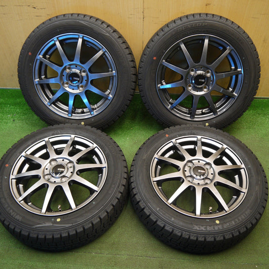 バリ溝！24年！キレイ！9.5分以上★スタッドレス 155/65R14 ダンロップ ウインターマックス WM02 Ti WHEELS 14インチ PCD100/4H★6031706Hス