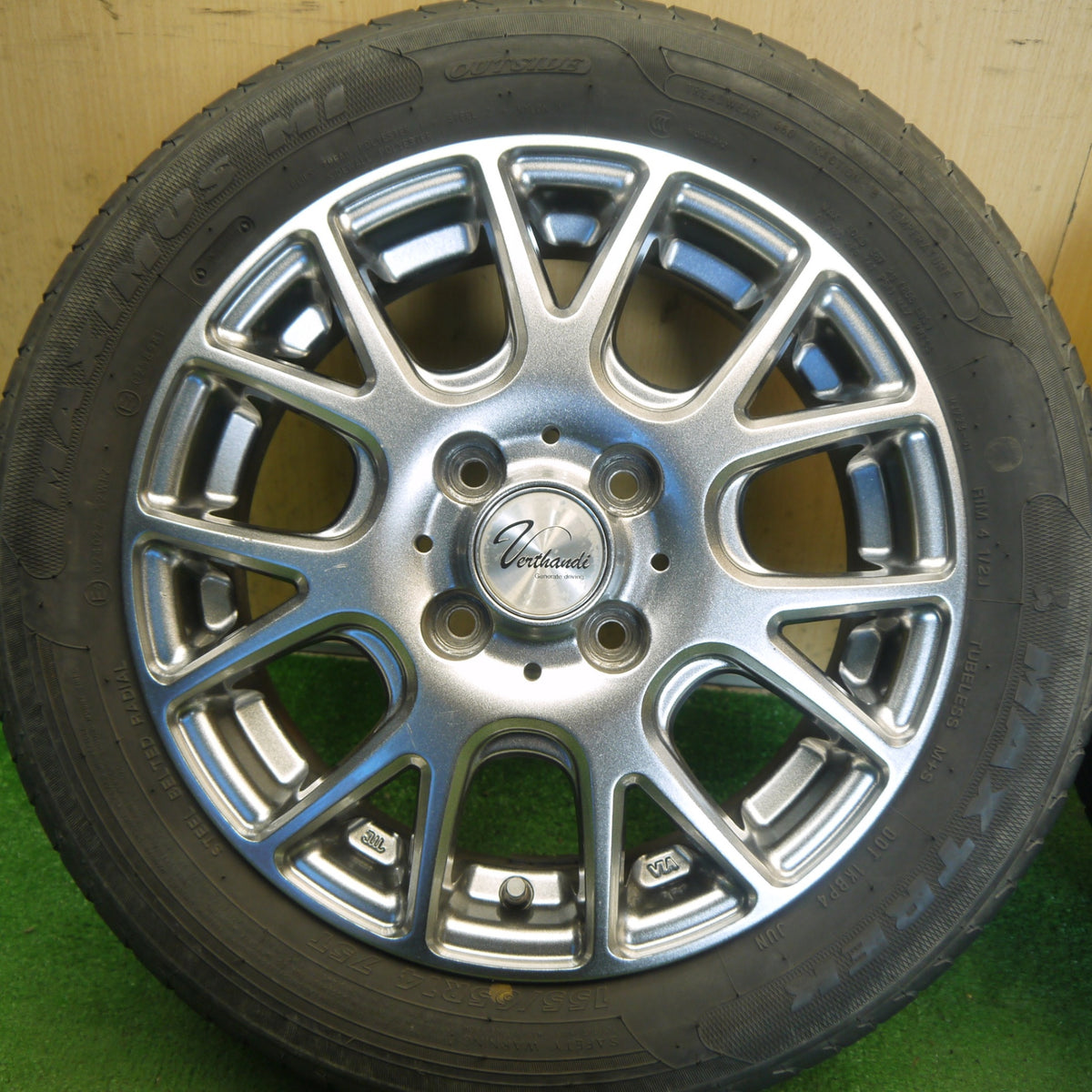 バリ溝！8.5分◎155/65R14 マックストレック MAXIMUS M1 Verthandi ヴェルザンディ 14インチ PCD100/4H◎6082102Hノ