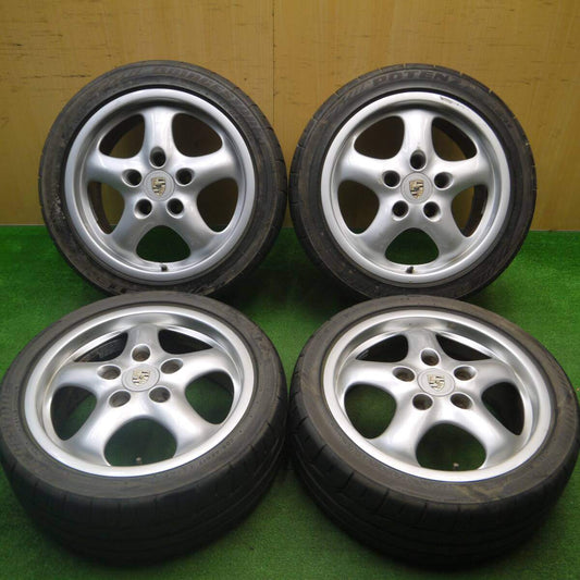 バリ溝！9分★ポルシェ 911 純正 205/45R17 255/40R17 ブリヂストン ポテンザ RE-11 17インチ PCD130/5H★4121802Hノ