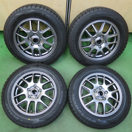 バリ溝！22年！キレイ！9.5分★スタッドレス 185/65R15 ダンロップ ウインターマックス WM02 ZACK JP-205 MONZA ザック 15インチ PCD114.3/5H★5093012イス