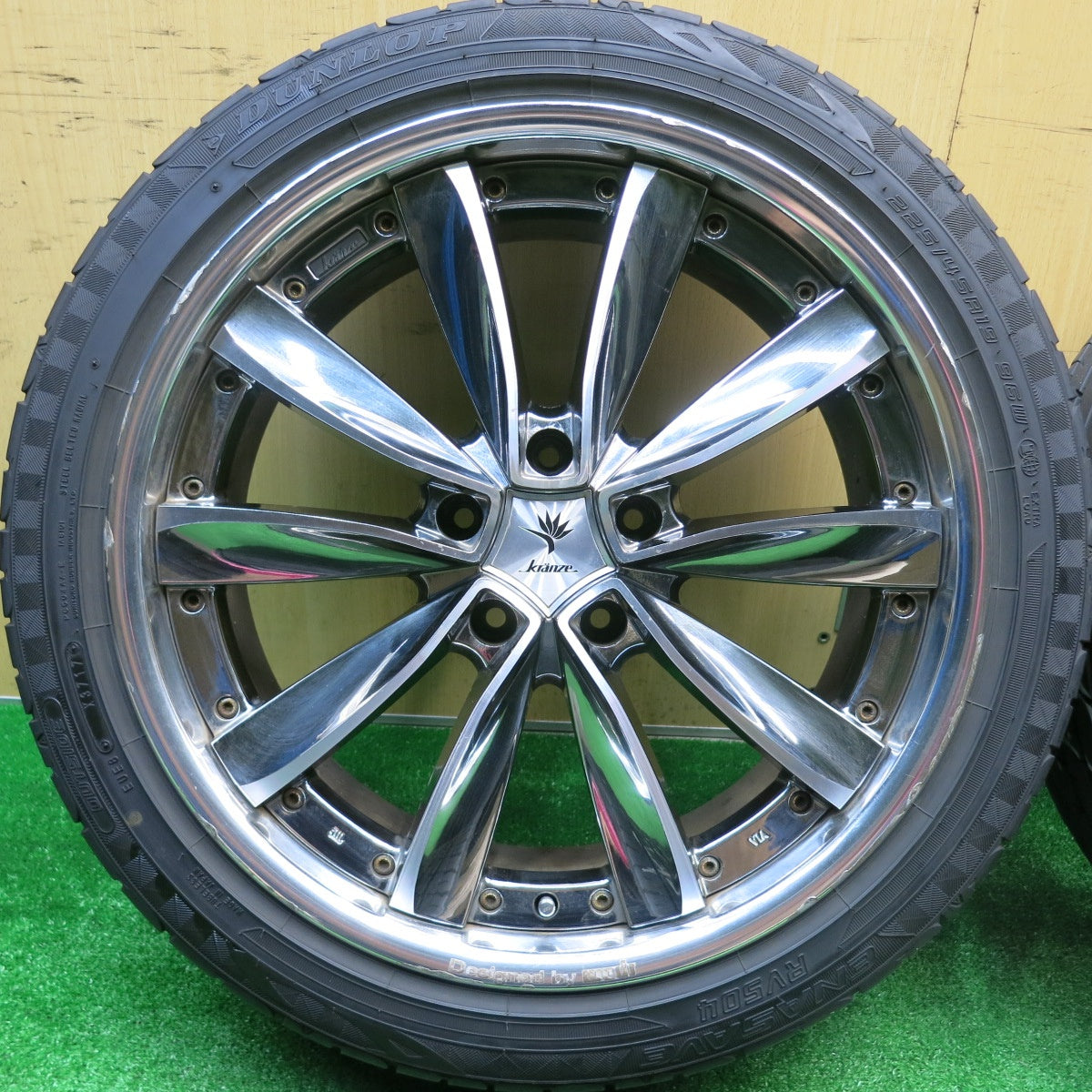 バリ溝！9分★kranze CHRISHNA 225/45R19 ダンロップ エナセーブ RV504 クレンツェ クリシュナ 19インチ PCD114.3/5H★5102310HAノ