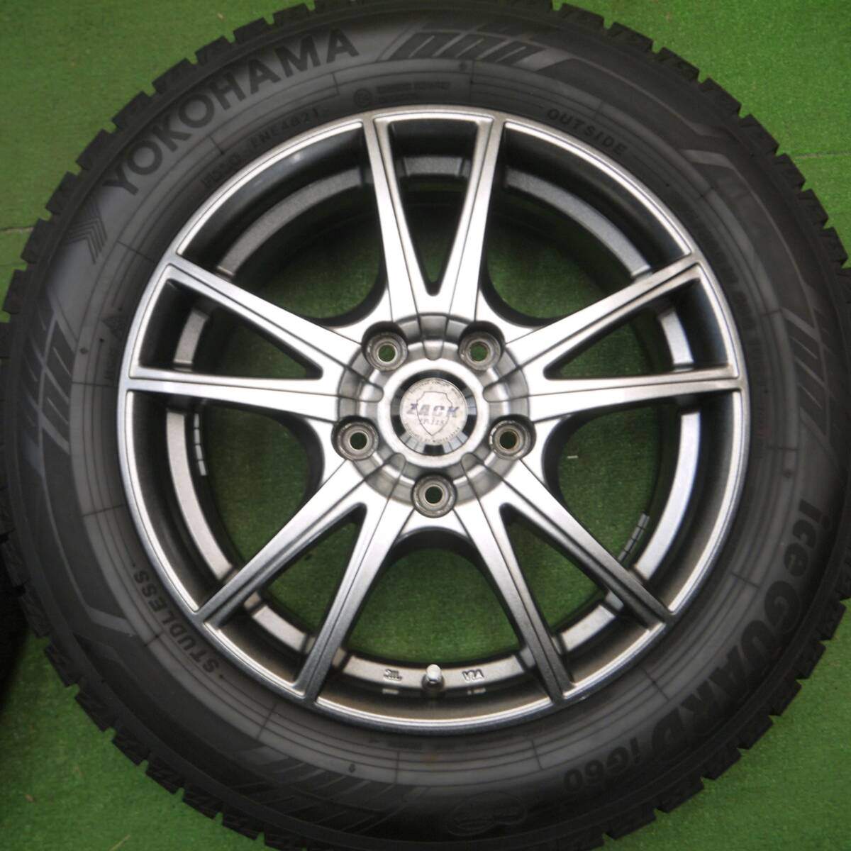 バリ溝！21年！キレイ！ほぼ10分★スタッドレス 205/60R16 ヨコハマ アイスガード iG60 ZACK JP-115 MONZA ザック 16インチ PCD114.3/5H★5011515Hス