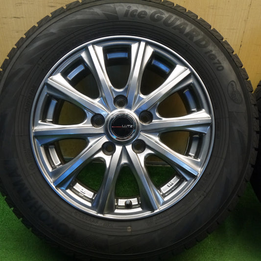 バリ溝！25年！ほぼ10分◎スタッドレス 195/65R15 ヨコハマ アイスガード iG70 LUTZ 社外 アルミ 15インチ PCD114.3/5H◎6100205Hス