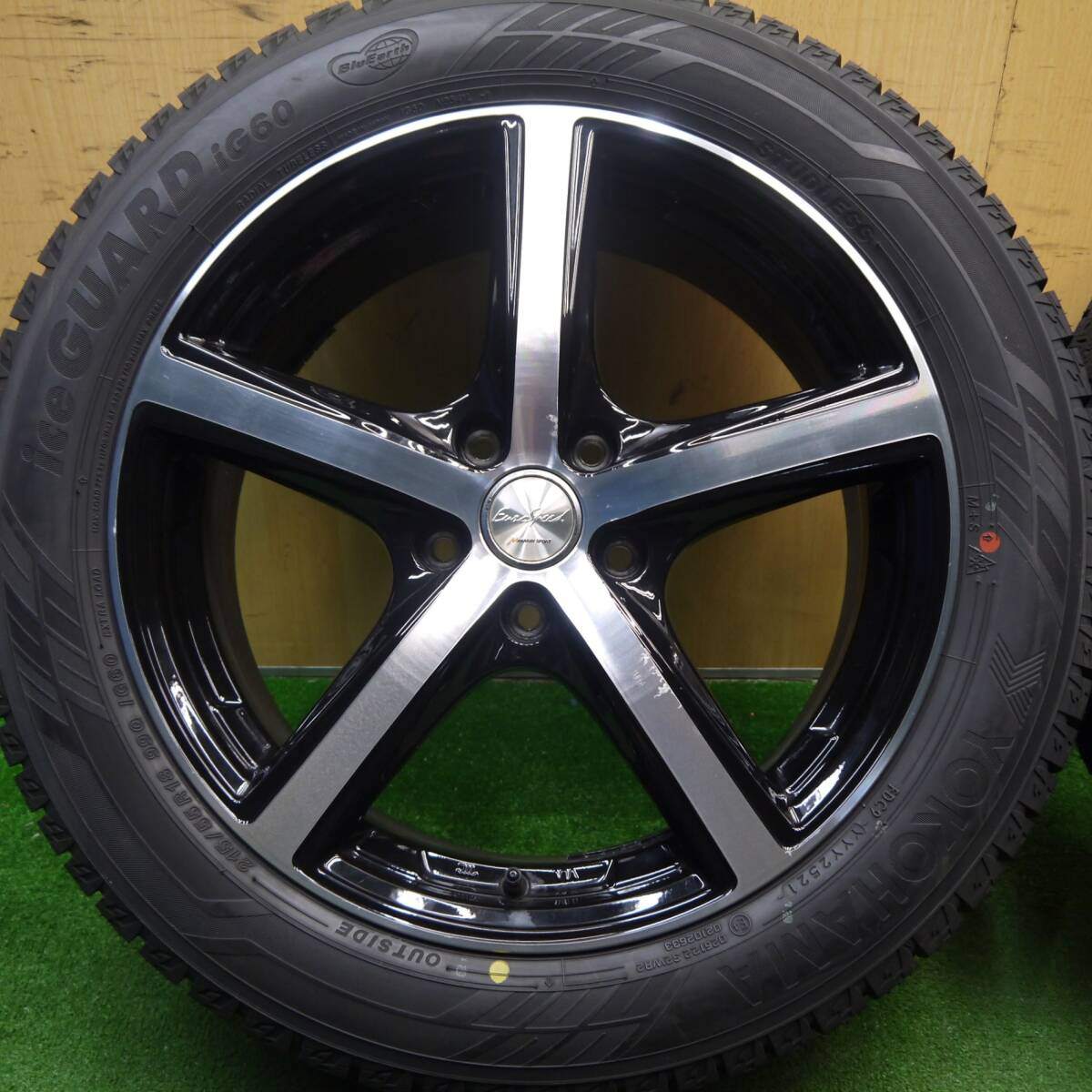 タイヤほぼ未使用！21年！キレイ★スタッドレス 215/55R18 ヨコハマ アイスガード iG60 EuroSpeed MANARAY SPORT ユーロスピード 18インチ PCD114.3/5H★5031906Hス