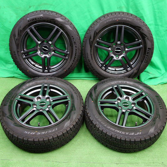 *送料無料* バリ溝!キレイ!21年製 9.5分以上★175/65R15 スタッドレス ピレリ アイスアシンメトリコ プラス Eurodesign ユーロデザイン PCD112/5H★3100701TNス
