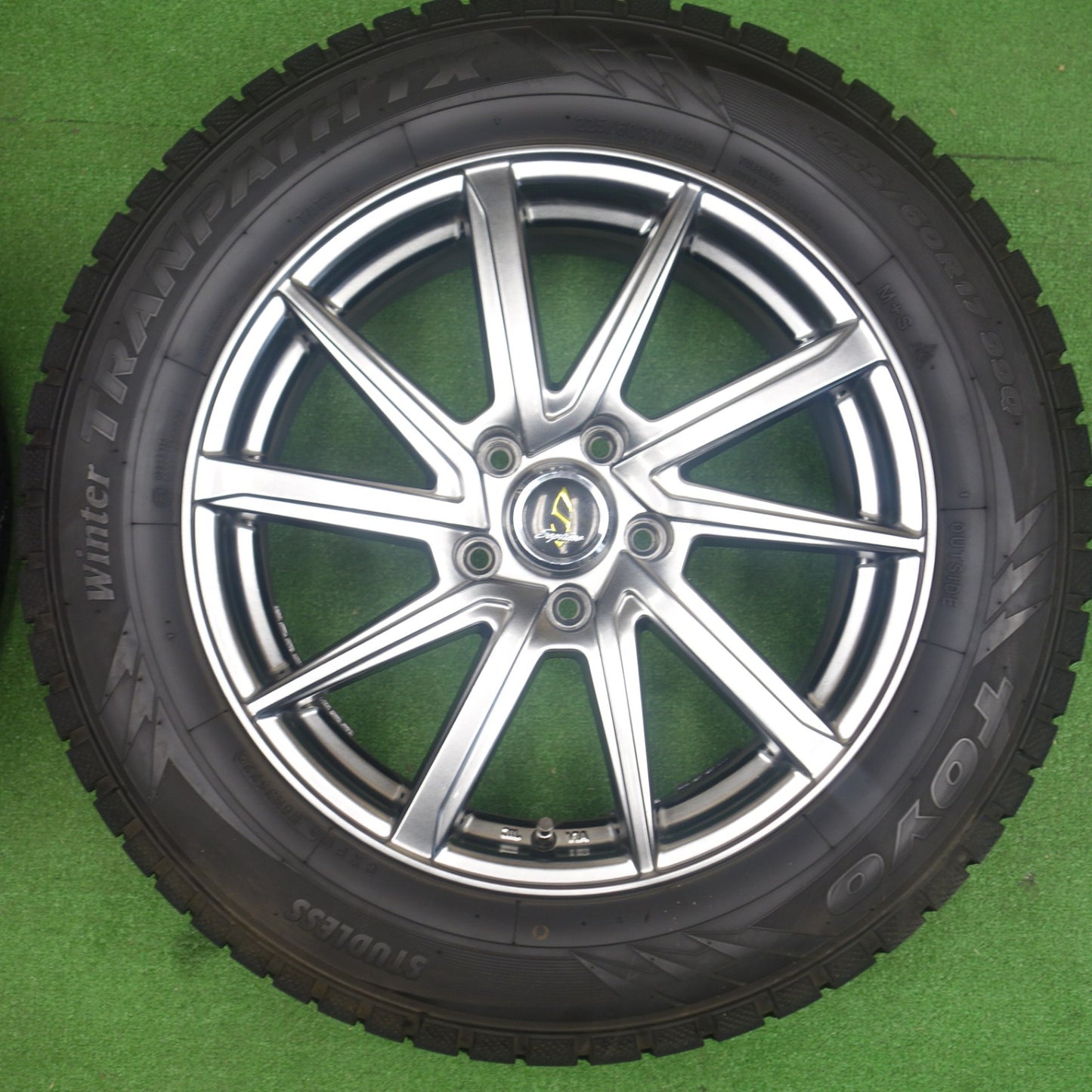バリ溝！22年！キレイ！9.5分以上★WORK Septimo G01+ 225/60R17 スタッドレス トーヨー ウインター トランパス TX ワーク セプティモ 17インチ PCD114.3/5H★6030501KTス