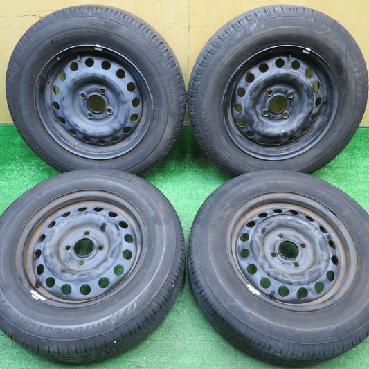 バリ溝！9分★185/70R14 ブリヂストン エコピア NH100 TOPY スチール ホイール 14インチ PCD100/4H★5110306NJノ