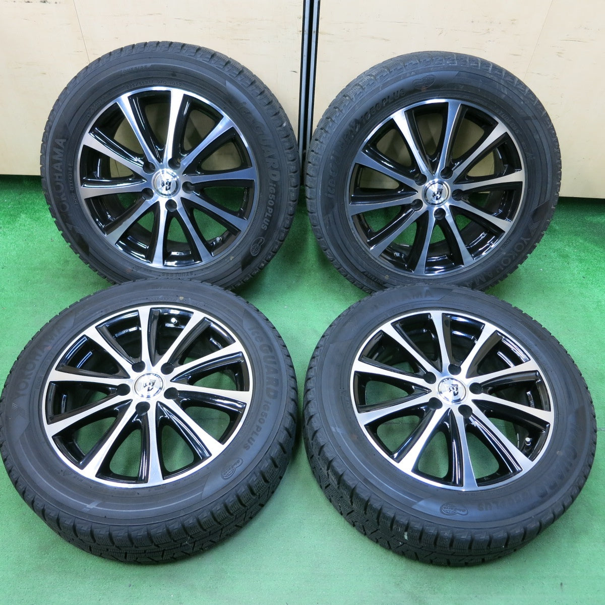 [送料無料] バリ溝！キレイ！9.5分★スタッドレス 225/55R17 ヨコハマ アイスガード iG50 プラス PRAUZER DUEL プレウザーデュエル PCD114.3/5H★4092004SYス