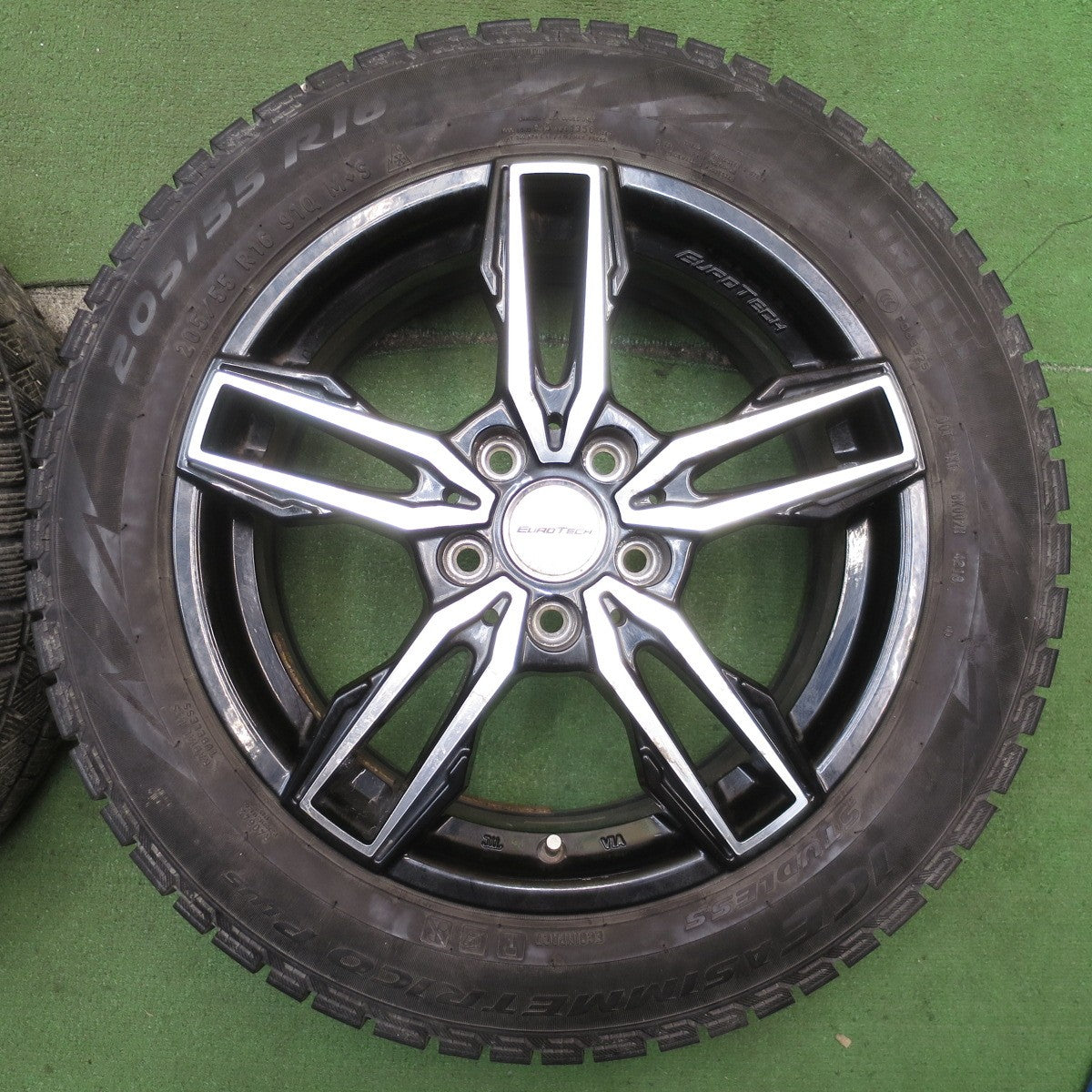 4本価格★プジョー 308 等 EUROTECH GAYA ELISI 205/55R16 スタッドレス ピレリ アイスアシンメトリコ プラス ガヤ エリージ 16インチ PCD108/5H★5072901NJス