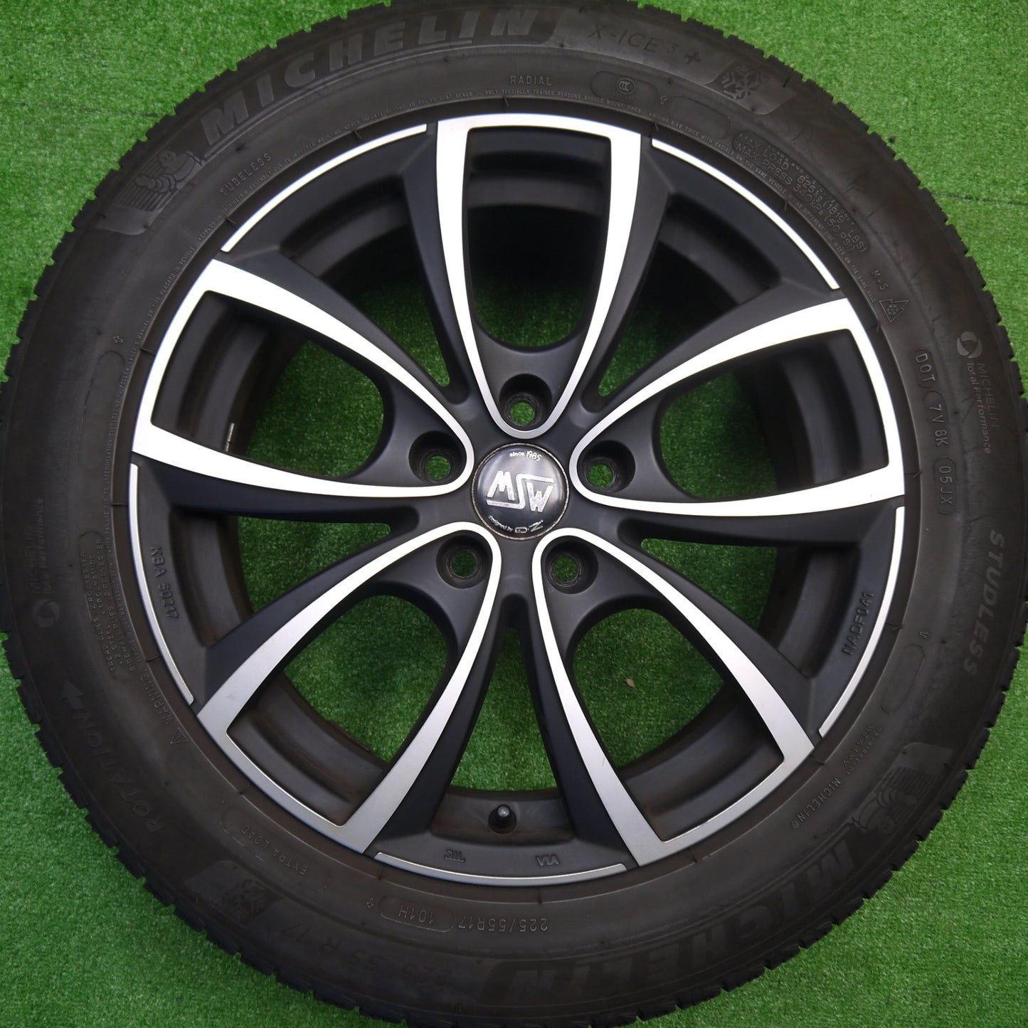 キレイ★BMW 等 O・Z MSW27 225/55R17 スタッドレス ミシュラン X-ICE3+ OZ 17インチ PCD112/5H★5102003Hス