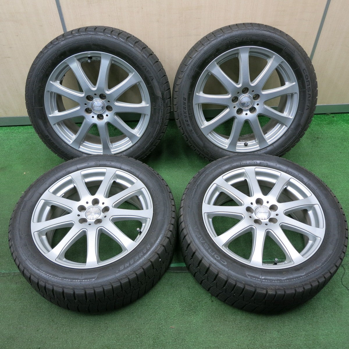 *送料無料* バリ溝！キレイ！9.5分★レガシィ等 225/50R17 スタッドレス ナンカン CORSAFA Exceeder エクシーダー 17インチ PCD100/5H★4031903NJス