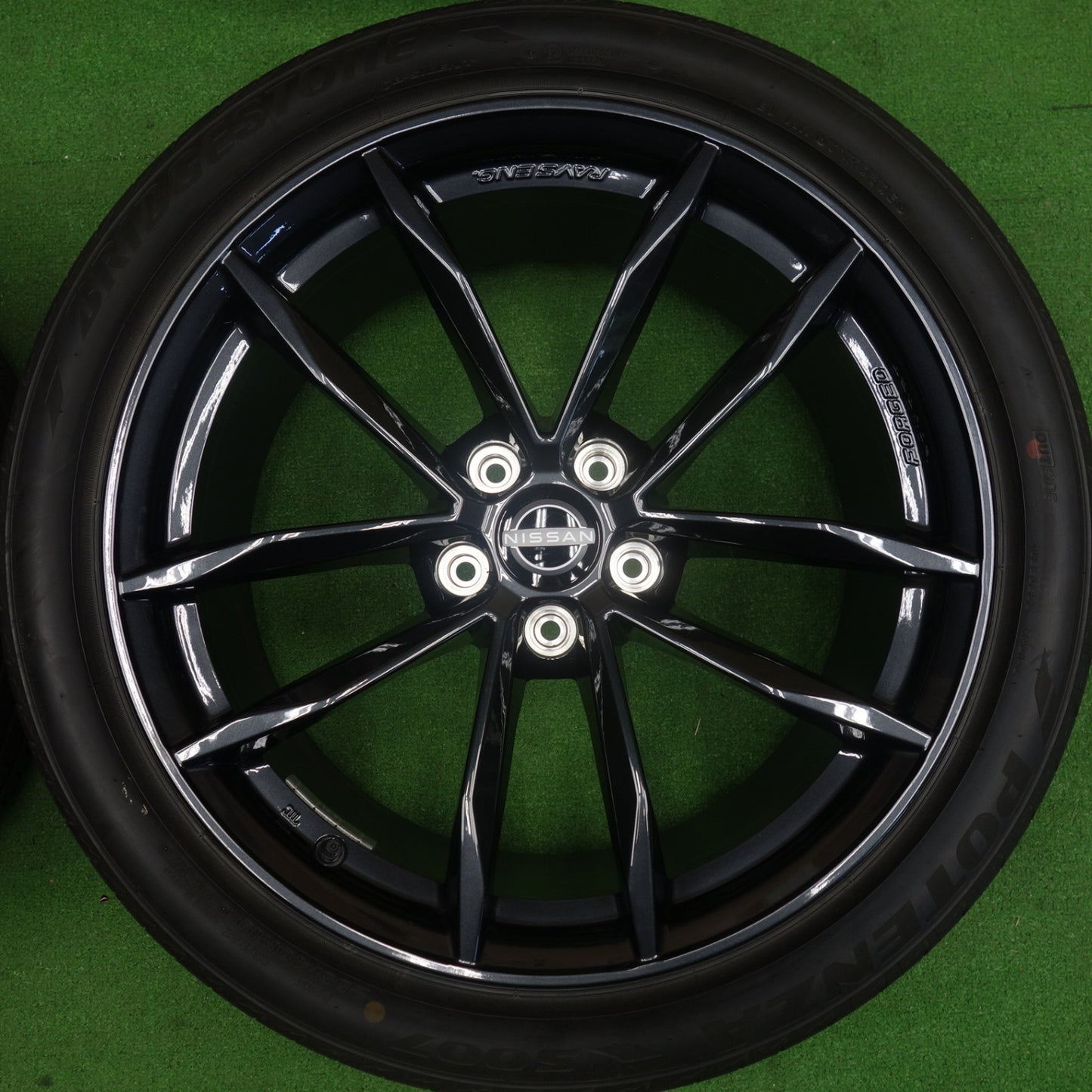 新車外し！25年★日産 RZ34 フェアレディZ バージョン ST 純正 RAYS 255/40R19 275/35R19 ブリヂストン ポテンザ S007 19インチ PCD114.3/5H★6052803KTノ