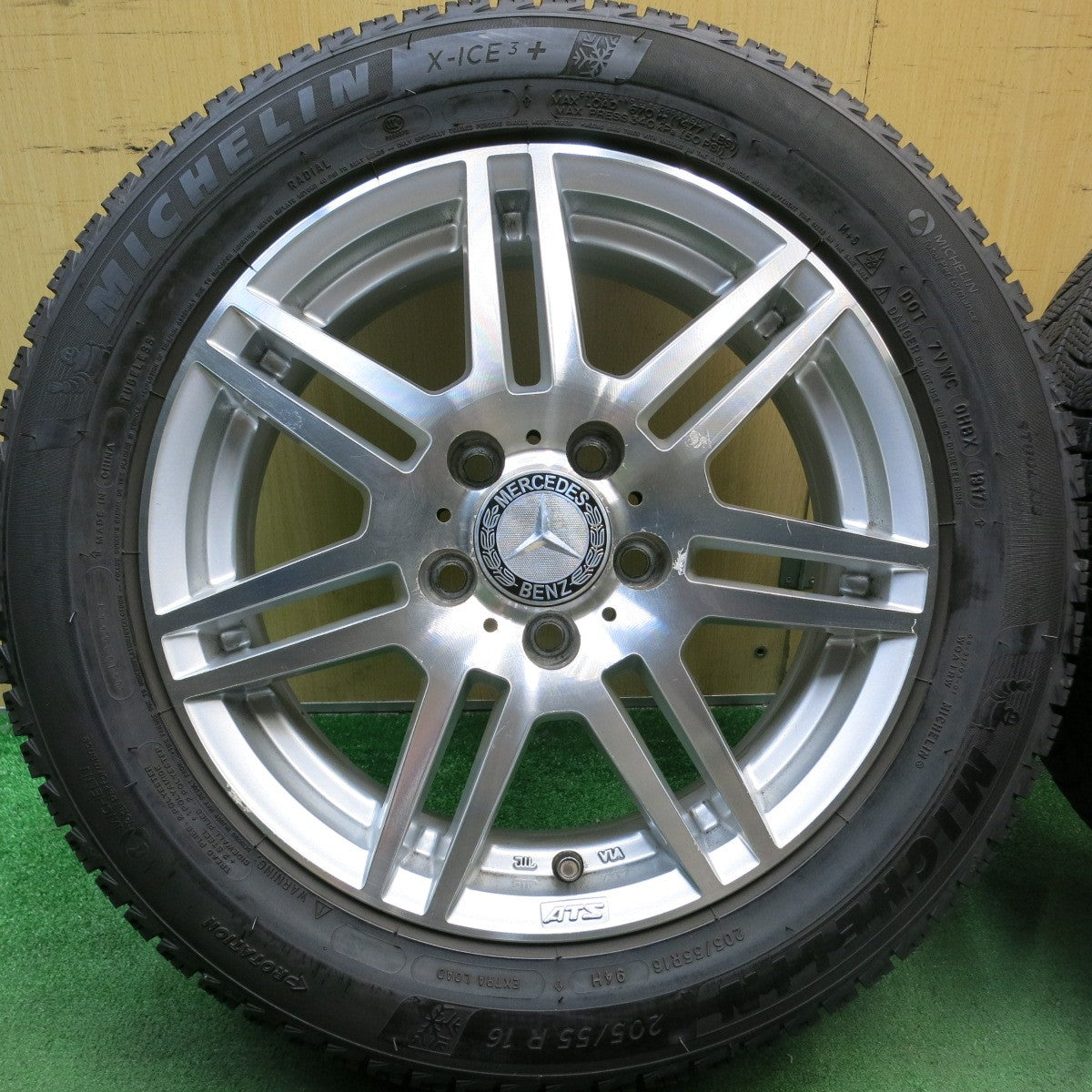 バリ溝！9分★ベンツ 等 ATS 205/55R16 スタッドレス ミシュラン X-ICE3+ 16インチ PCD112/5H★5092105HAス