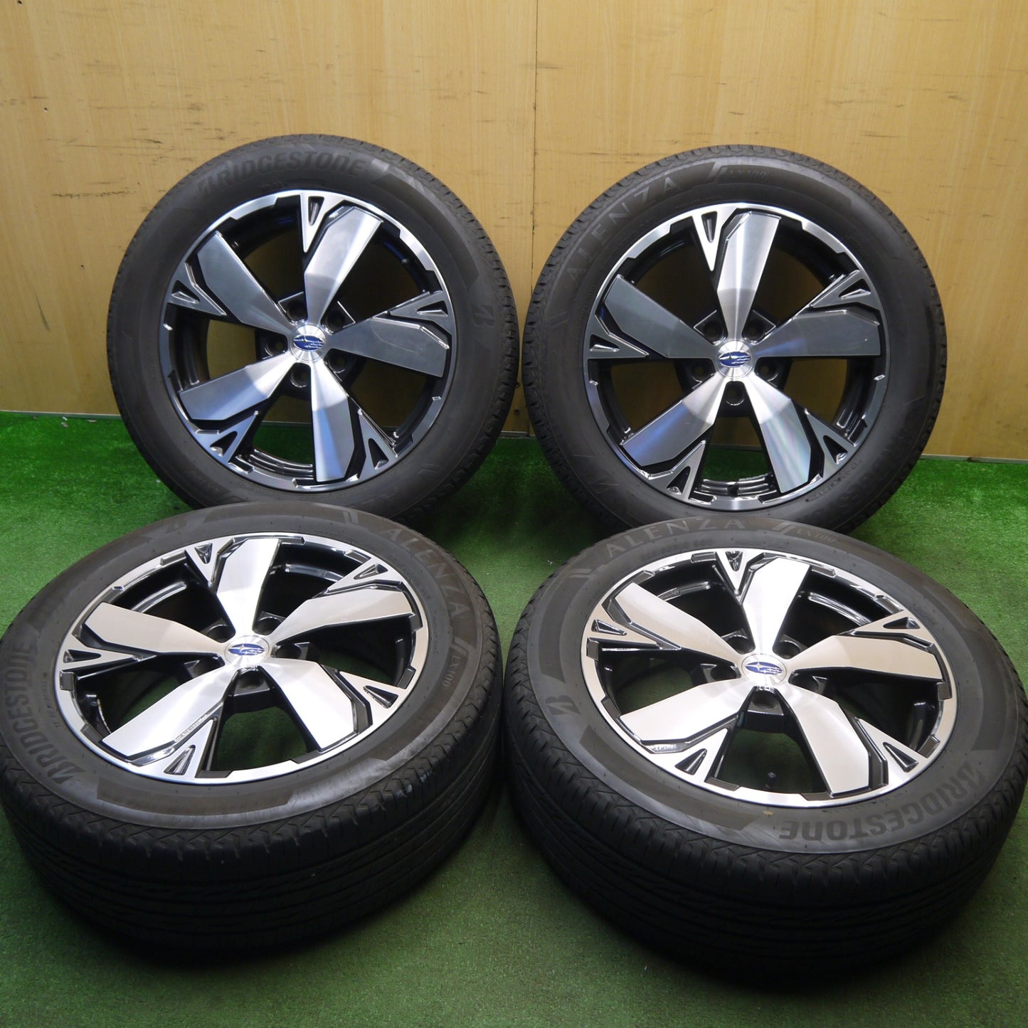 バリ溝！25年！9.5分★スバル SK フォレスター 純正 225/55R18 ブリヂストン アレンザ LX100 ALENZA 18インチ PCD114.3/5H★6031107Hノ