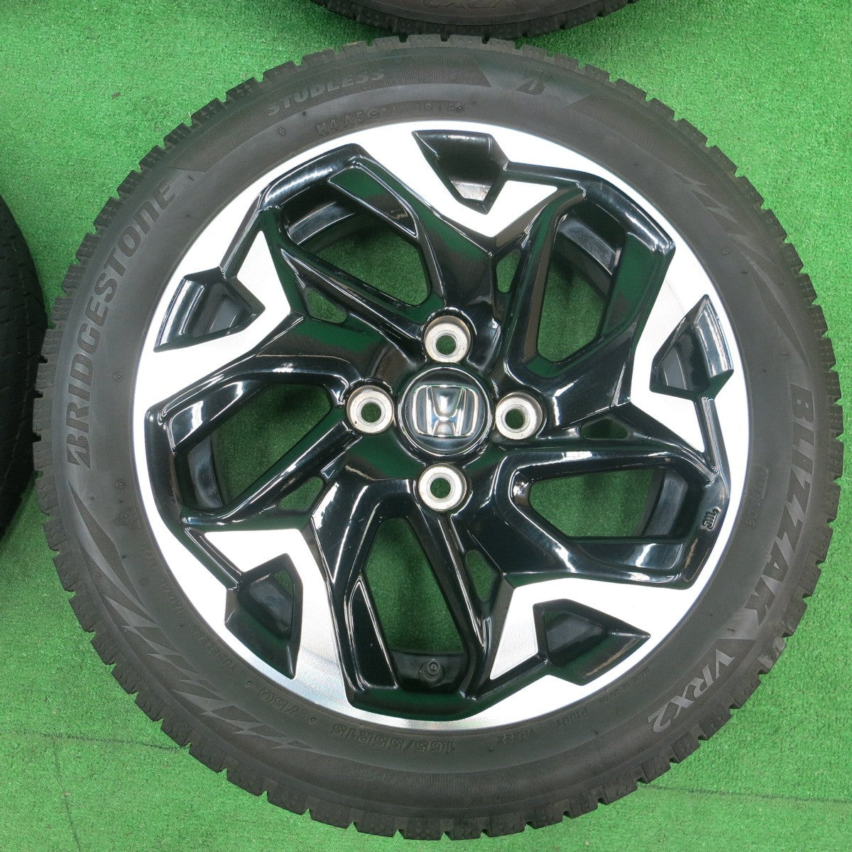 *送料無料* 4本価格★ホンダ N-BOX カスタム 純正 165/55R15 スタッドレス ブリヂストン ブリザック VRX2 15インチ PCD100/4H★4042902ナス