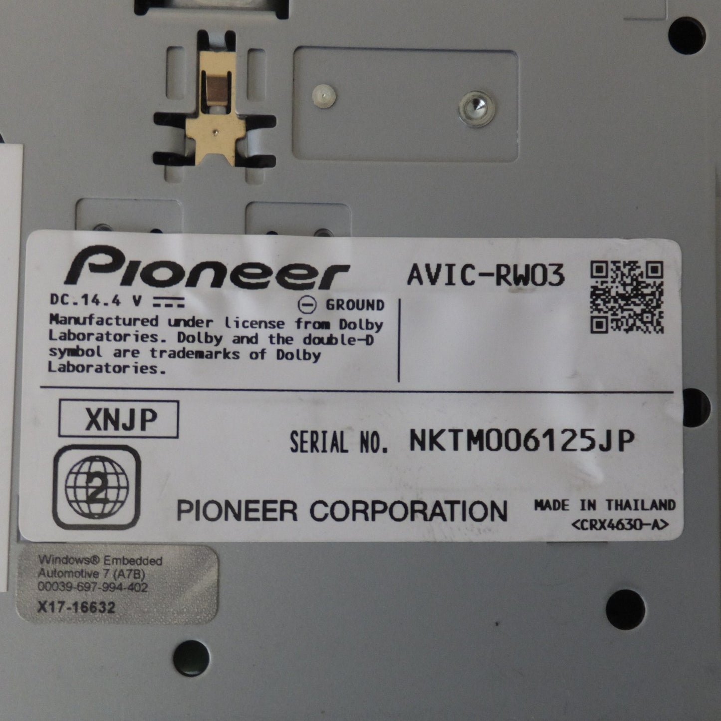 [送料無料] ★カロッツェリア carrozzeria AV一体型メモリーナビゲーション 楽ナビ AVIC-RW03 パイオニア Pioneer(5★