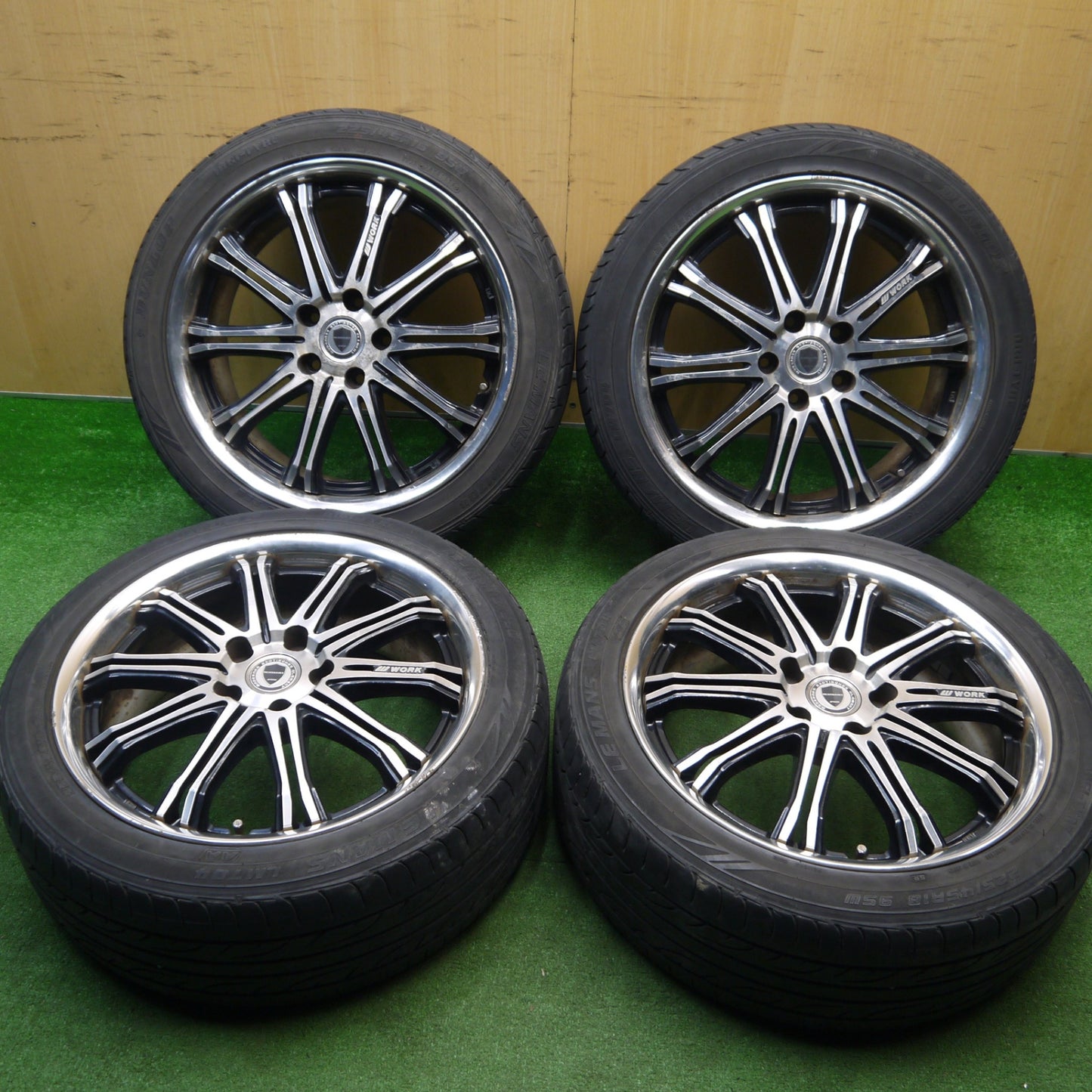 4本価格★WORK SCHWERT SW1 225/45R18 ダンロップ LE MANS LM704 18インチ ワーク シュバート シュヴァート PCD114.3/5H★5120902Hノ