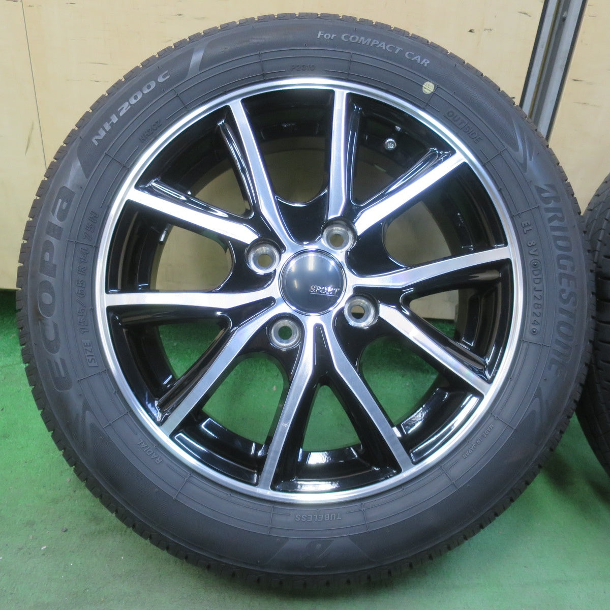 バリ溝！24年！8.5分★155/65R14 ブリヂストン エコピア NH200C SPORT KRONE スポルト クローネ 14インチ PCD100/4H★6031211イノ