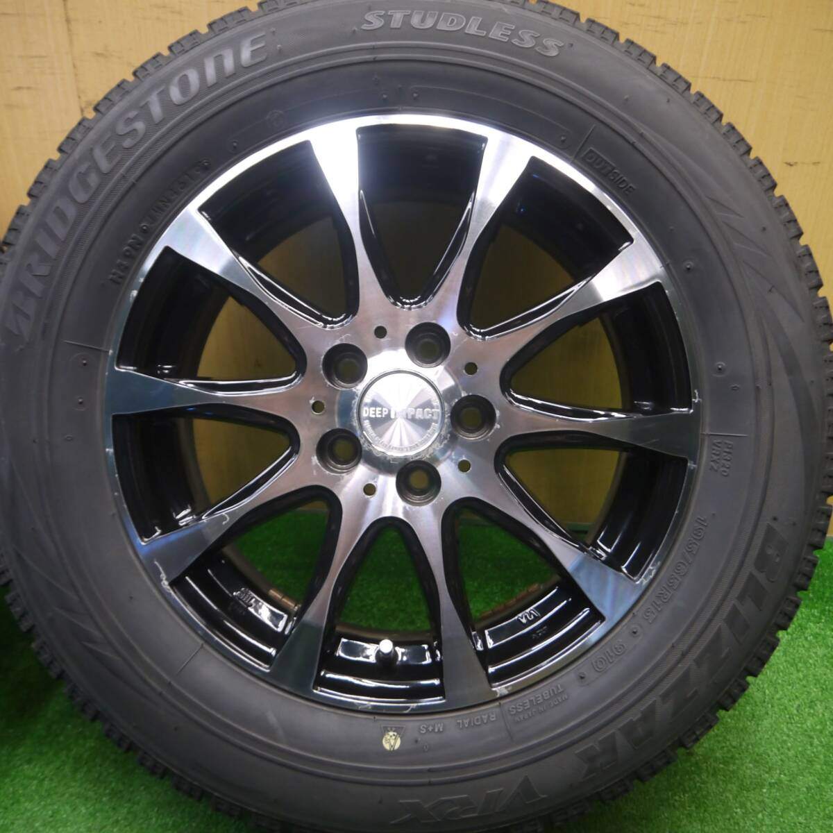 [送料無料] 4本価格★プリウス等 195/65R15 スタッドレス ブリヂストン VRX DEEP IMPACT WZ-8 ディープインパクト PCD100/5H★4100203Hス