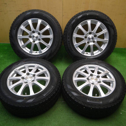 バリ溝！キレイ！8.5分★スタッドレス 195/65R15 ピレリ アイスアシンメトリコ プラス ZELERNA ゼラーナ 15インチ PCD114.3/5H★5011509Hス