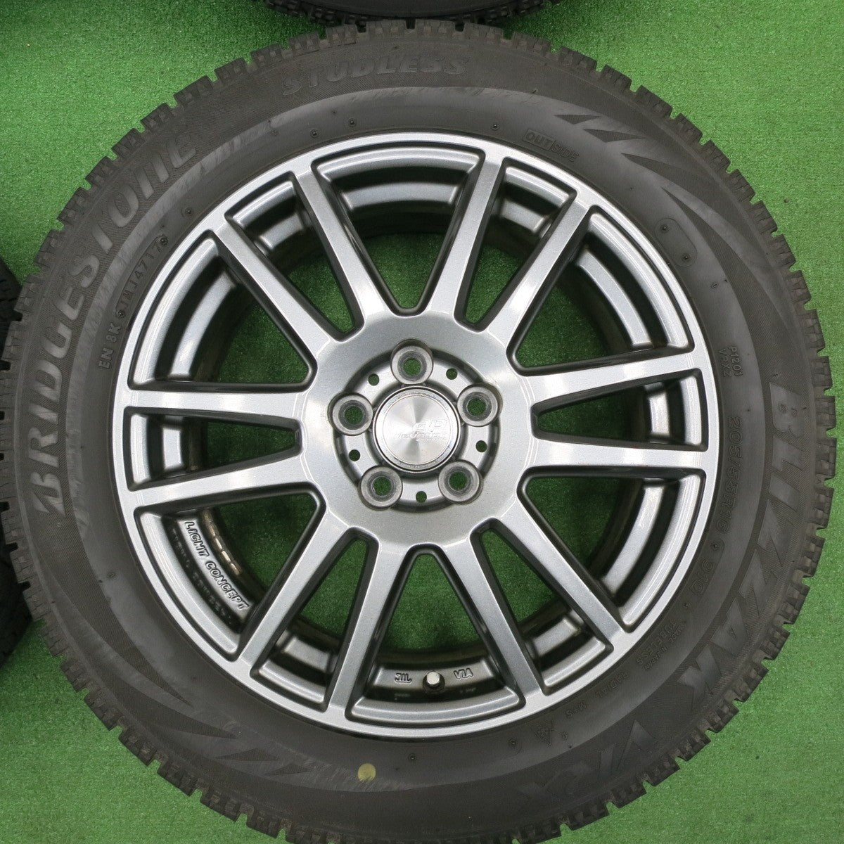 [送料無料] バリ溝！キレイ！8.5分★86 BRZ等 205/55R16 スタッドレス ブリヂストン ブリザック VRX dP devotion デボーション 共豊 16インチ PCD100/5H★4112504TNス