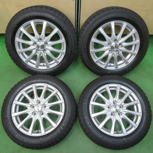[送料無料] バリ溝！キレイ！9.5分以上★シエンタ 等 185/60R15 スタッドレス トーヨー オブザーブ ガリット GIZ LSIS 社外 アルミ 15インチ PCD100/5H★5010413イス