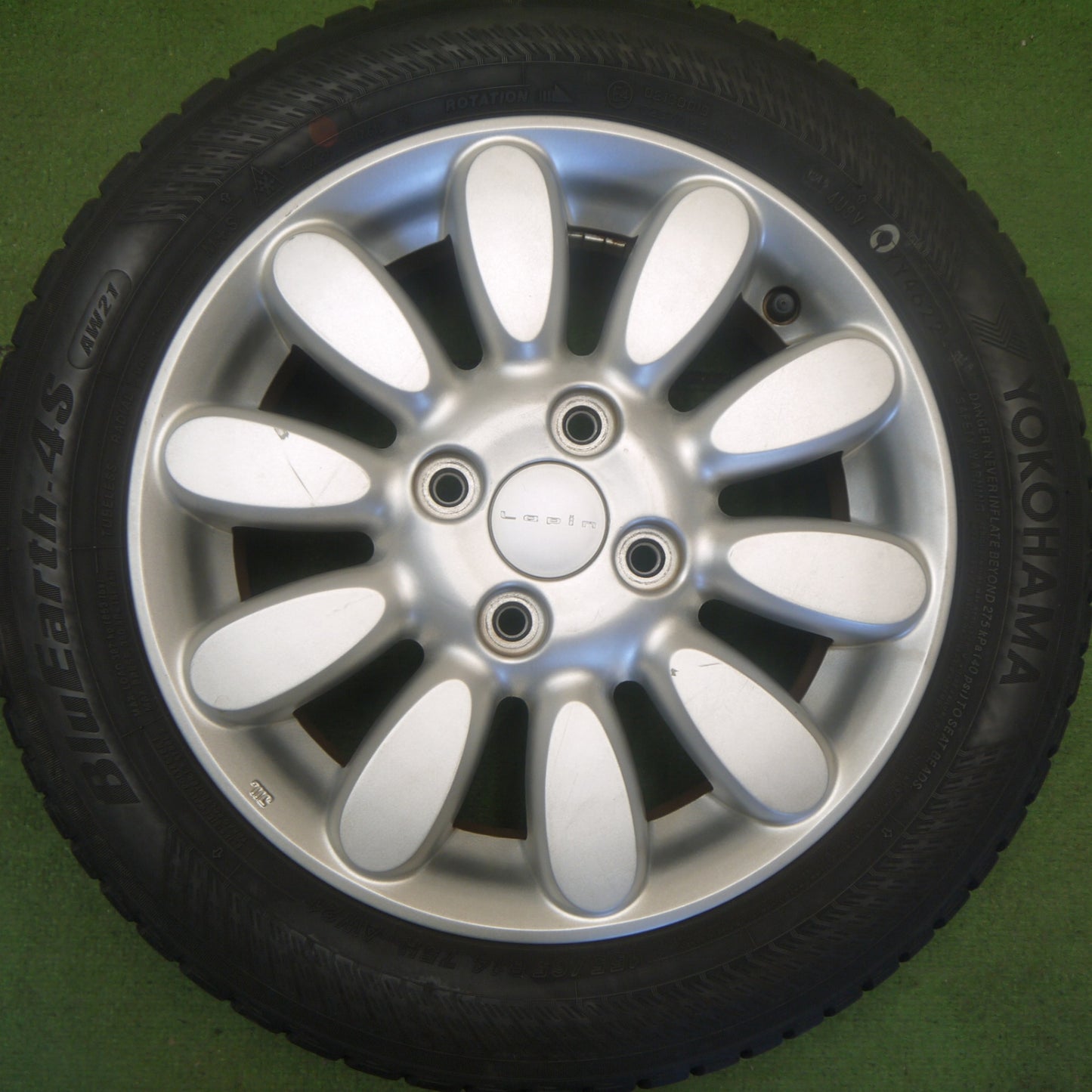 バリ溝！22年！8.5分★スズキ アルト ラパン 純正 155/65R14 ヨコハマ BluEarth-4S AW21 オールシーズン 14インチ PCD100/4H★6052901Hノ
