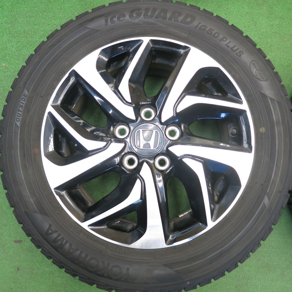 バリ溝！9分★ホンダ ステップワゴン スパーダ 純正 205/60R16 スタッドレス ヨコハマ アイスガード iG50 プラス 16インチ PCD114.3/5H★6041107HAス