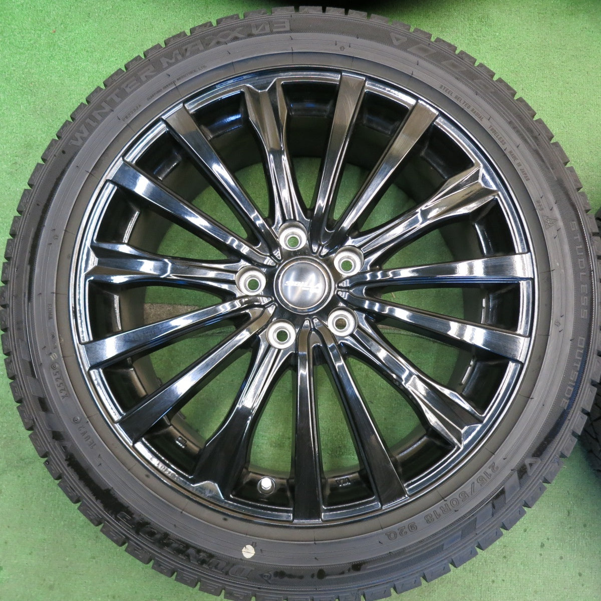 バリ溝！25年！キレイ！9.5分◎スタッドレス 215/50R18 ダンロップ ウインターマックス 03 SIBILLA NEXT W5 シビラ 18インチ PCD114.3/5H◎6072604HAス