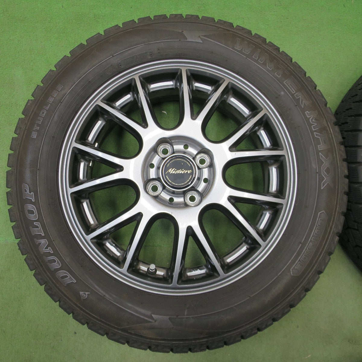 バリ溝！キレイ！9.5分◎スタッドレス 185/65R15 ダンロップ ウインターマックス WM02 Mistiere RB14 ミスティ―レ 15インチ PCD100/4H◎6092802NGス
