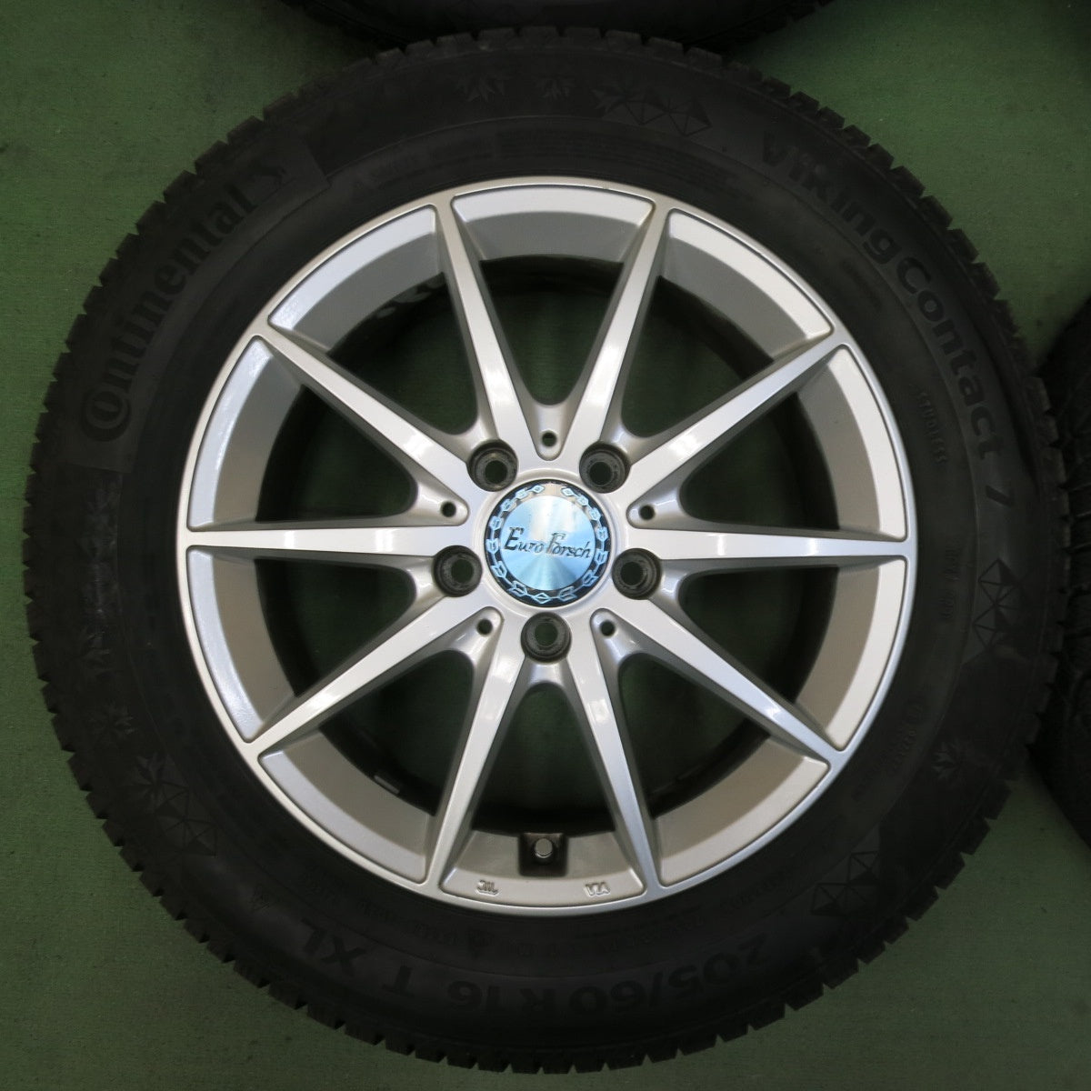 バリ溝！キレイ！9.5分以上★ベンツ 等 EuroForsch 205/60R16 スタッドレス コンチネンタル バイキングコンタクト7 ユーロフォルシュ 16インチ PCD112/5H★5073010SYス