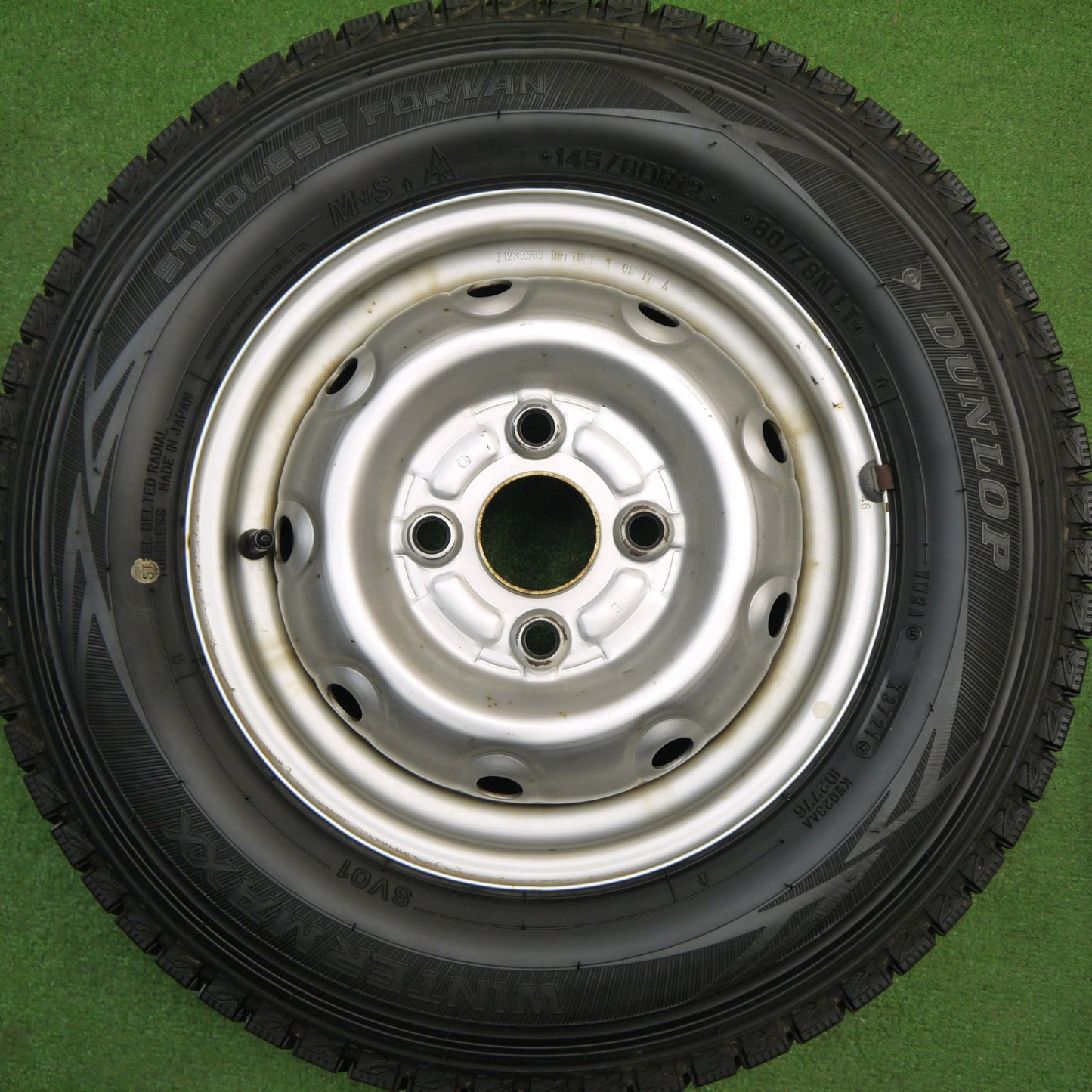 バリ溝！9分★スタッドレス 145/80R12 80/78N ダンロップ ウインターマックス SV01 スチール ホイール 12インチ PCD100/4H★5112801Hス